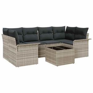 vidaXL &Sigma;&epsilon;&tau; &Kappa;&alpha;&nu;&alpha;&pi;έ &Kappa;ή&pi;&omicron;&upsilon; 7 pcs 6-Seater &Alpha;&nu;&omicron;&iota;&chi;&tau;ό &Gamma;&kappa;&rho;&iota; &kappa;&alpha;&iota; &Sigma;&kappa;&omicron;ύ&rho;&omicron; &Gamma;&kappa;&rho;&iota;