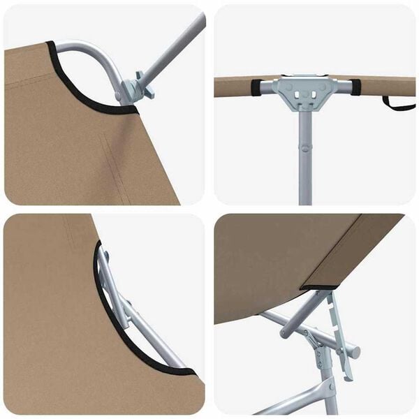 vidaXL Ξαπλώστρα 2-πρόσωπο 2 pcs Taupe 58 x 188 x 77 εκ. ύφασμα