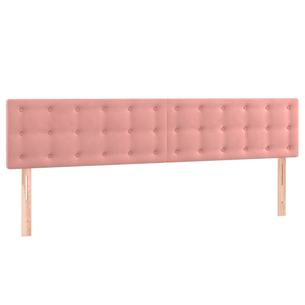 vidaXL Κρεβάτι Boxspring με Στρώμα Ροζ 160x200 εκ. Βελούδινο
