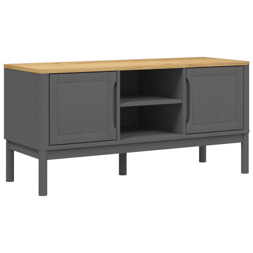 vidaXL Έπιπλο Τηλεόρασης FLORO Γκρι 114x43x55 εκ. Μασίφ Ξύλο Πεύκου