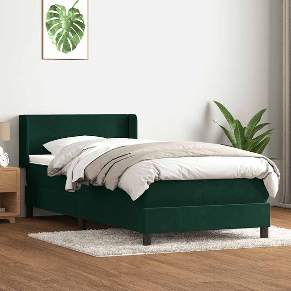 vidaXL Box Spring &kappa;&rho;&epsilon;&beta;ά&tau;&iota; &mu;&epsilon; &sigma;&tau;&rho;ώ&mu;&alpha; &sigma;&kappa;&omicron;ύ&rho;&omicron; &pi;&rho;ά&sigma;&iota;&nu;&omicron; 90x220 cm Velvet