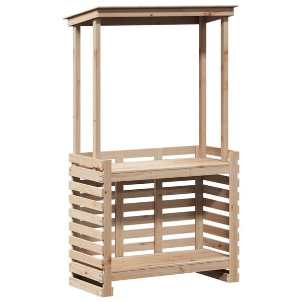 vidaXL Τραπέζι Μπαρ Κήπου με Οροφή 112,5x57x195,5 εκ. Μασίφ Πεύκο