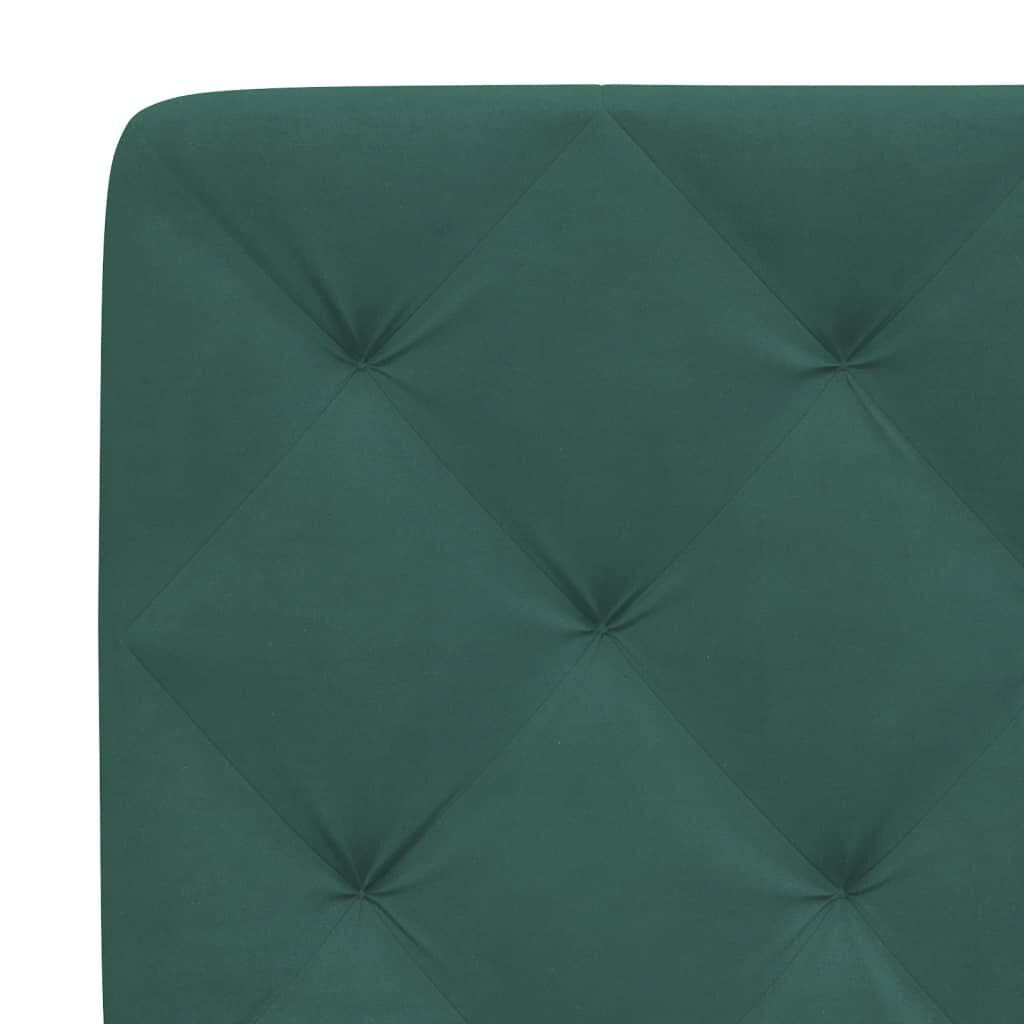 vidaXL Κρεβάτι με Στρώμα Σκούρο Πράσινο 140x200εκ. Βελούδινο