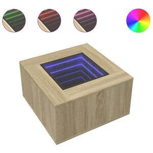 vidaXL Τραπεζάκι Σαλονιού με LED Δρυς 60x60x40 εκ. Επεξεργασμένο Ξύλο