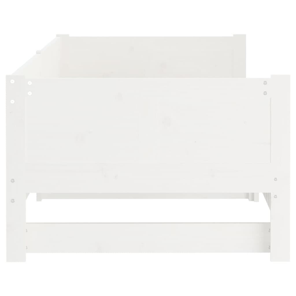 vidaXL Καναπές Κρεβάτι Συρόμενος Λευκός 2x(90x190) εκ. από Μασίφ Πεύκο