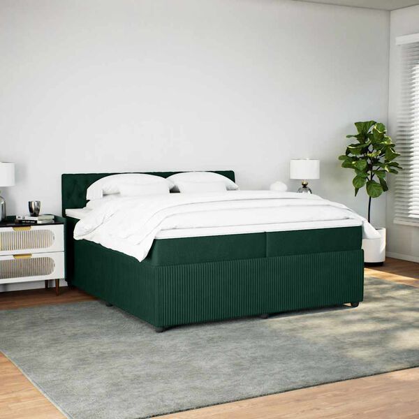vidaXL &Kappa;&rho;&epsilon;&beta;ά&tau;&iota; Boxspring &mu;&epsilon; &Sigma;&tau;&rho;ώ&mu;&alpha; &Sigma;&kappa;&omicron;ύ&rho;&omicron; &Pi;&rho;ά&sigma;&iota;&nu;&omicron; 200x200&epsilon;&kappa;. &Beta;&epsilon;&lambda;&omicron;ύ&delta;&iota;&nu;&omicron;