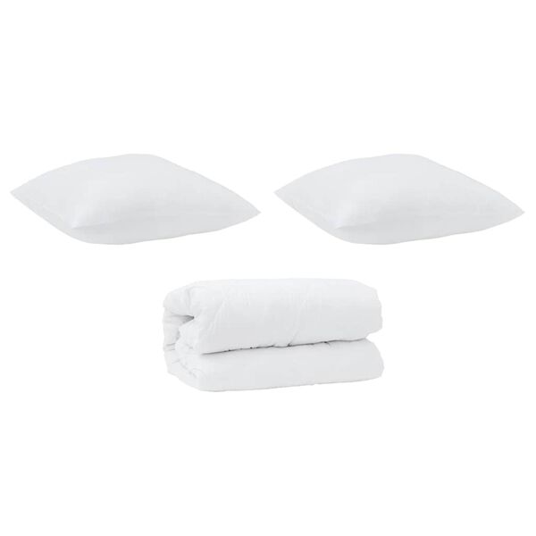 vidaXL Σετ Κουβέρτας με μαξιλάρι 3 pcs Λευκό 240 x 220 cm Μικροΐνες