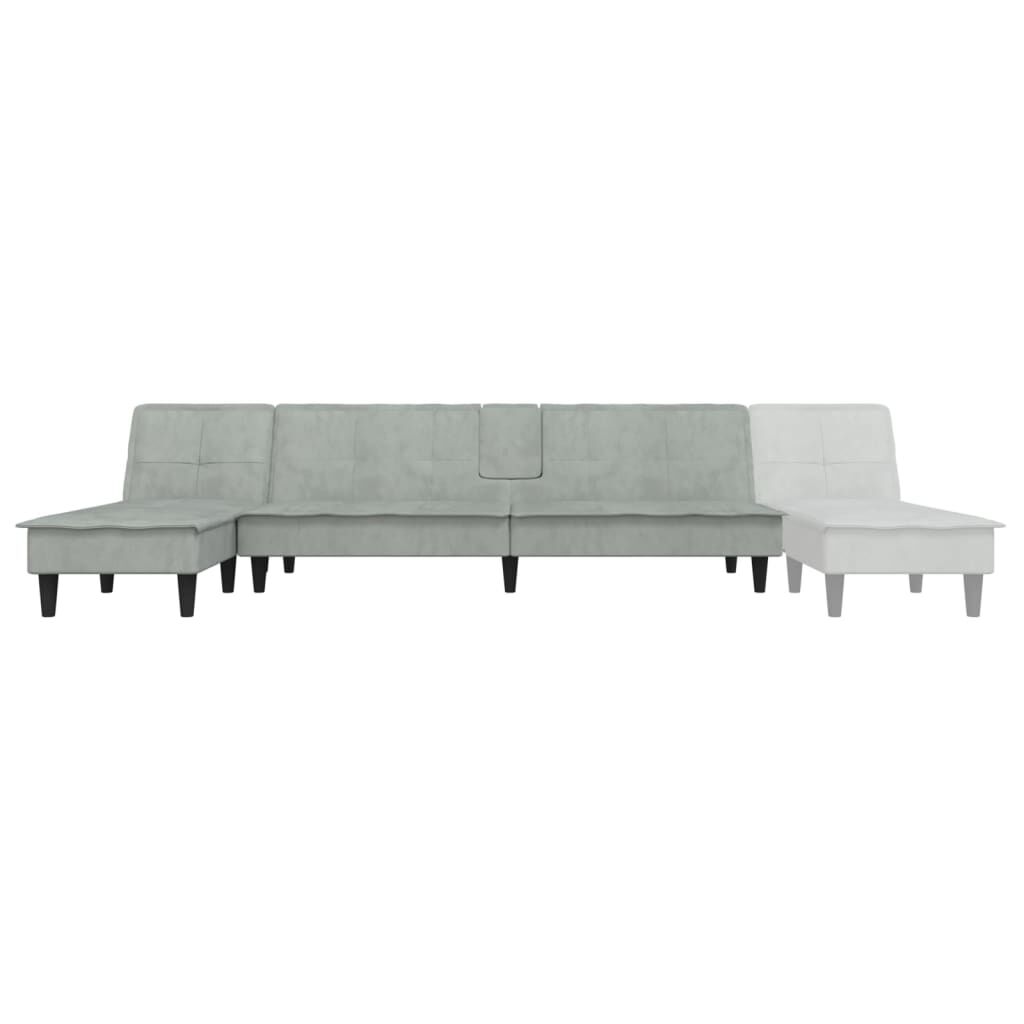 vidaXL Καναπές Κρεβάτι Γωνιακός Αν. Γκρι 255 x 140 x 70 εκ. Βελούδινος