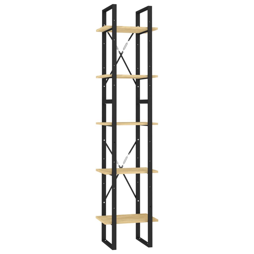 vidaXL Βιβλιοθήκη με 5 Ράφια 40 x 30 x 175 εκ. από Ξύλο Πεύκου