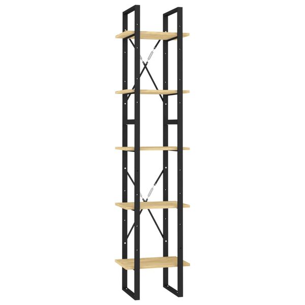 vidaXL Βιβλιοθήκη με 5 Ράφια 40 x 30 x 175 εκ. από Ξύλο Πεύκου