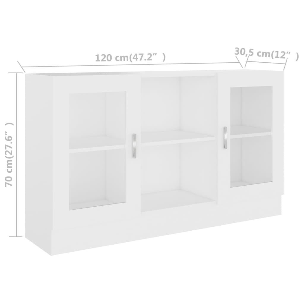 vidaXL Βιτρίνα Λευκή 120 x 30,5 x 70 εκ. από Επεξ. Ξύλο