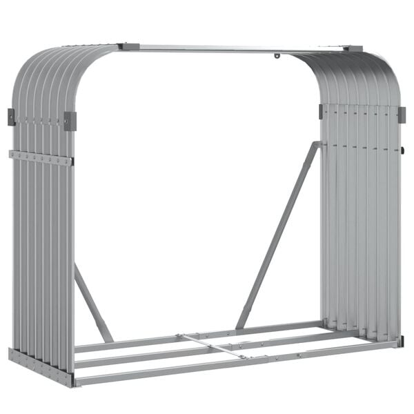 vidaXL Ξυλοθήκη Αν. Γκρι 120x45x100 εκ. από Γαλβανισμένο Ατσάλι