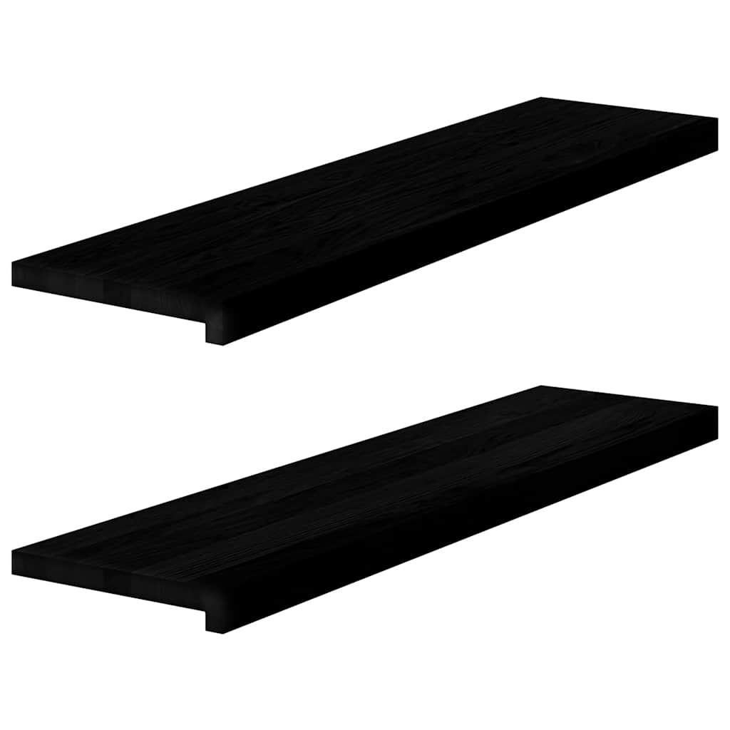 vidaXL Περβάζια παραθύρων 2 τεμ. Σκ. Καφέ 100x30x2εκ. Μασίφ Ξύλο Δρυός