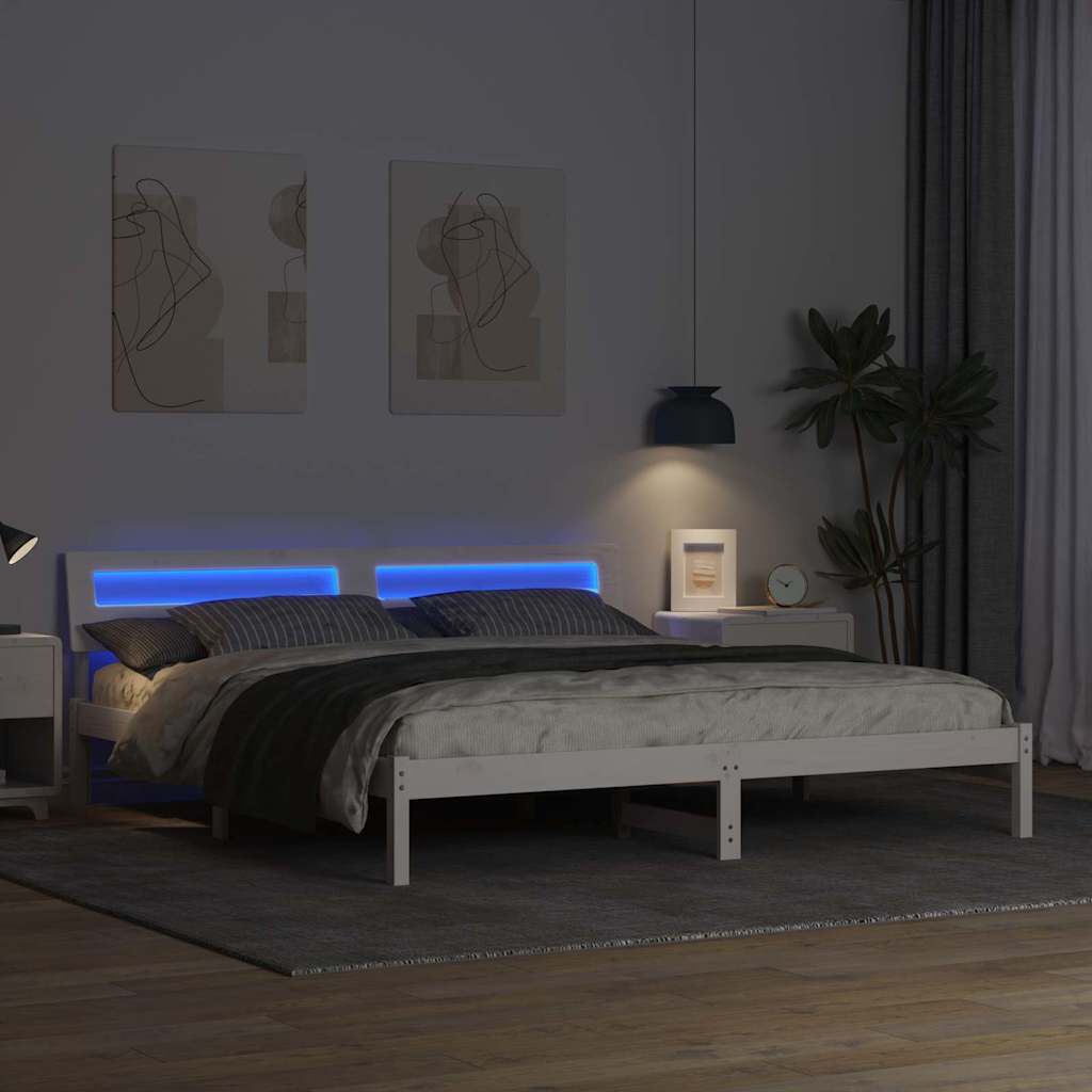 vidaXL Σκελετός Κρεβατιού Λευκό 180 x 200 cm Μασίφ ξύλο πεύκου
