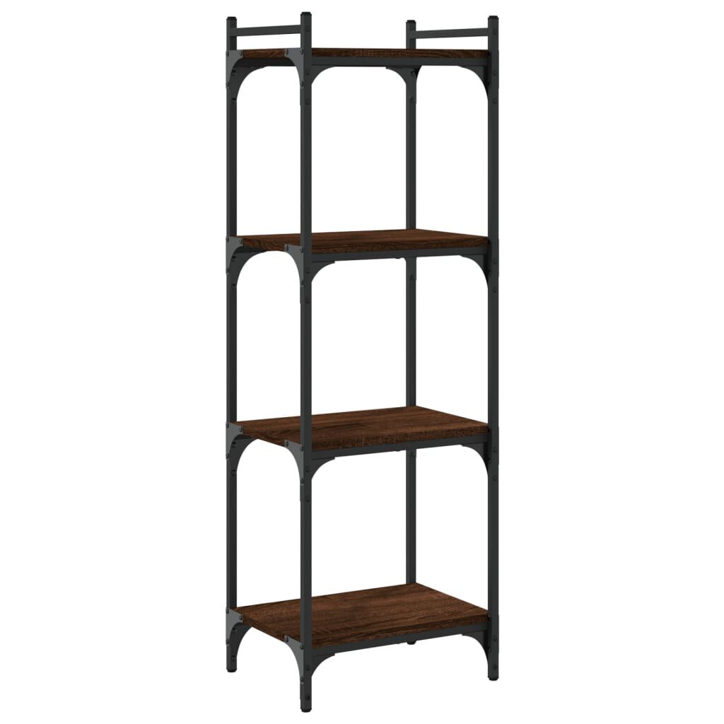 vidaXL Βιβλιοθήκη 4 Επιπέδων Καφέ Δρυς 40 x 30 x 120 εκ. Επεξεργ. Ξύλο