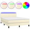 vidaXL &Kappa;&rho;&epsilon;&beta;ά&tau;&iota; Boxspring &mu;&epsilon; &Sigma;&tau;&rho;ώ&mu;&alpha; & LED &Kappa;&rho;&epsilon;&mu; 140x200 &epsilon;&kappa;. &Sigma;&upsilon;&nu;&theta;. &Delta;έ&rho;&mu;&alpha;