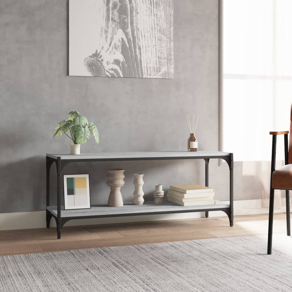 vidaXL Έπιπλο Τηλεόρασης Γκρι Sonoma 100x33x41 εκ. Επεξ. Ξύλο & Ατσάλι