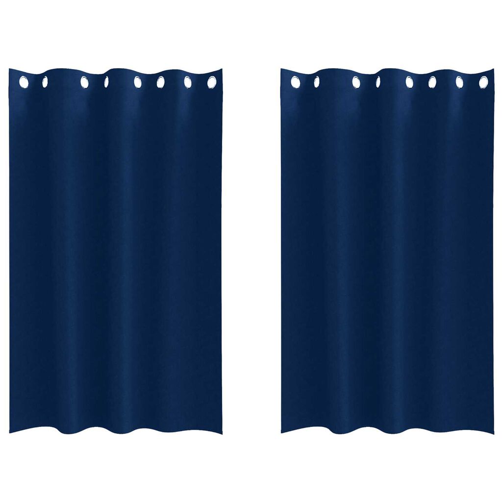 vidaXL Κουρτίνες 2 pcs Σκούρο Μπλε 175 x 140 εκ. Πολυεστέρας