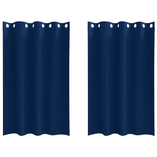 vidaXL Κουρτίνες 2 pcs Σκούρο Μπλε 175 x 140 εκ. Πολυεστέρας