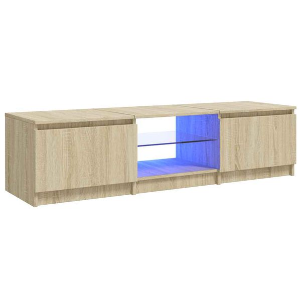 vidaXL Έ&pi;&iota;&pi;&lambda;&omicron; &Tau;&eta;&lambda;&epsilon;ό&rho;&alpha;&sigma;&eta;&sigmaf; &mu;&epsilon; LED Sonoma &Delta;&rho;&upsilon;&sigmaf; 140x40x36 &epsilon;&kappa;.