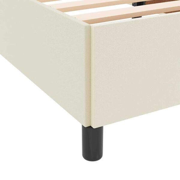 vidaXL Σκελετός κρεβατιού με στρώμα Κρεμ 100 x 200 cm Τεχνητό δέρμα