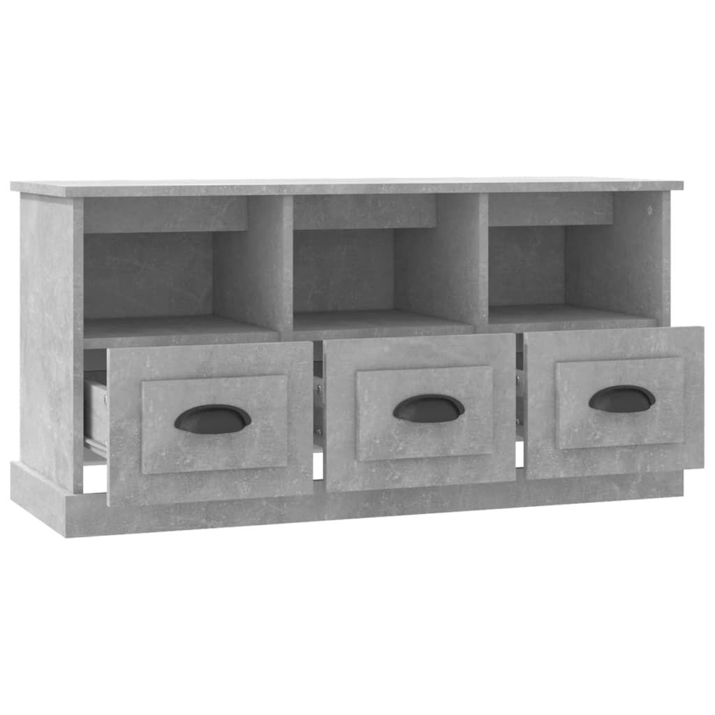 vidaXL Έπιπλο Τηλεόρασης Γκρι Σκυροδέματος 100x35x50 εκ. Επεξ. Ξύλο