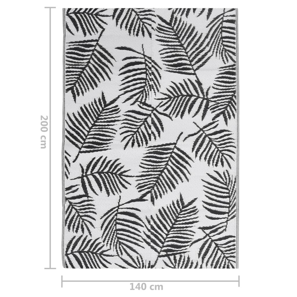 vidaXL Χαλί εξωτερικού χώρου ARAKIL Μαύρο 140x200 cm PP