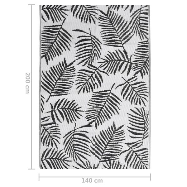 vidaXL Χαλί εξωτερικού χώρου ARAKIL Μαύρο 140x200 cm PP