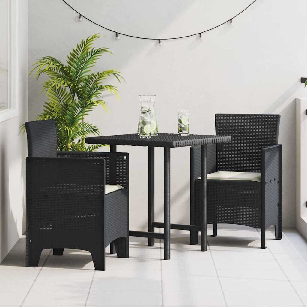 vidaXL Καρέκλα Κήπου 2 pcs Ανθρακί 53 x 49 x 85 εκ. PP