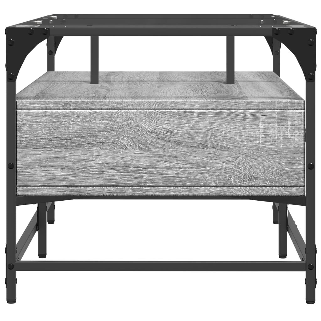 vidaXL Τραπεζάκι Σαλονιού Sonoma Γκρι 98,5x50x45εκ. με Γυάλινες Πόρτες