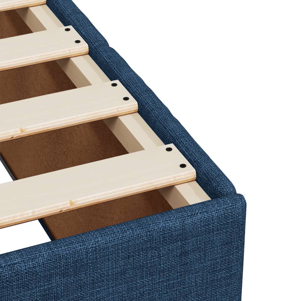 vidaXL Κρεβάτι Boxspring με Στρώμα Μπλε 200x200 εκ. Υφασμάτινο