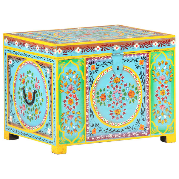 vidaXL Μπαούλο με Χειροπ. Λεπτομέρειες 50x40x40 εκ. Μασίφ Ξύλο Μάνγκο
