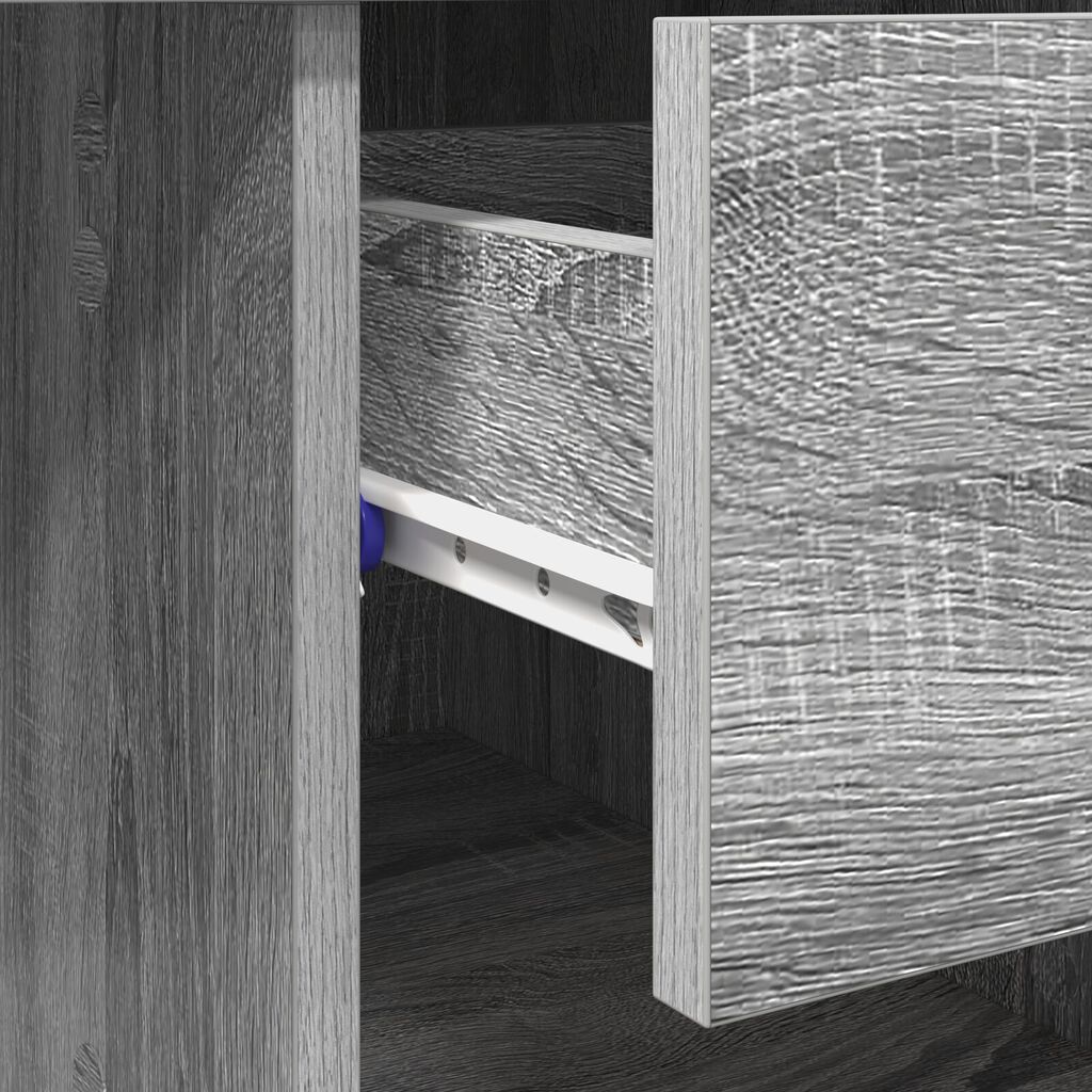 vidaXL Γραφείο με Αποθήκη Γκρι Sonoma 90x49.5x75 cm Επεξεργασμένο Ξύλο
