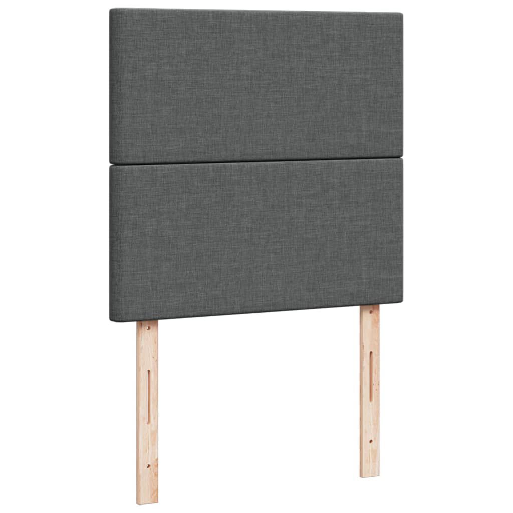 vidaXL Κρεβάτι Boxspring με Στρώμα Σκούρο Γκρι 100x200 εκ. Υφασμάτινο