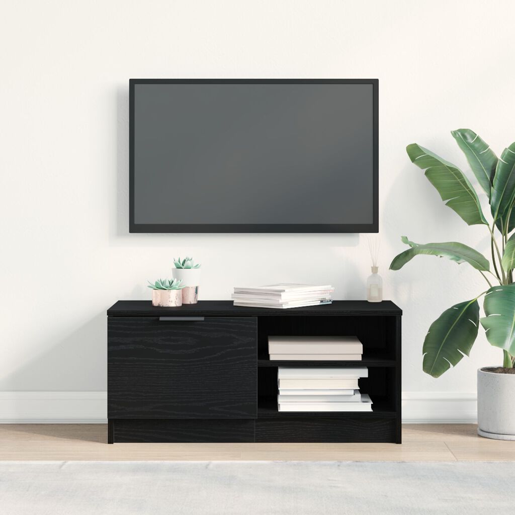 vidaXL Επίπλο TV Μαύρο Δρυς 80x35x36,5 εκ Κατασκευασμένο ξύλο