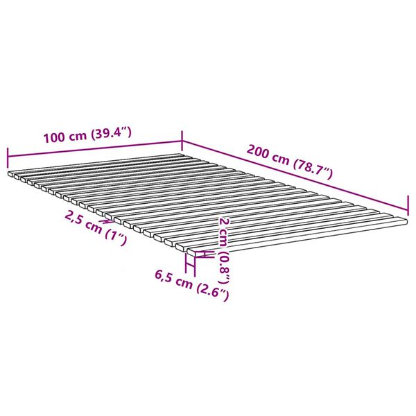 vidaXL Τάβλες Κρεβατιού 100 x 200 εκ. από Μασίφ Ξύλο Πεύκου