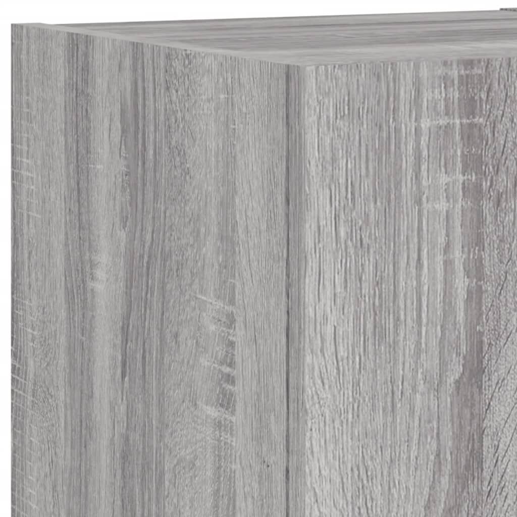 vidaXL Έπιπλα Τοίχου Τηλ. με LED 2 Τεμ. Γκρι Sonoma 30,5x35x30 εκ.