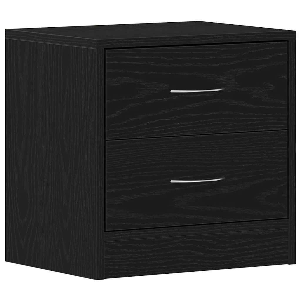 vidaXL Κομοδίνο Μαύρο Δρυς 40 x 30 x 40 εκ. από Επεξεργασμένο Ξύλο