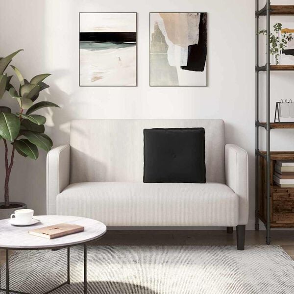 vidaXL Μαξιλάρι Πλάτης Μαύρο 50 x 45 εκ. Υφασμάτινο Κορντουρά