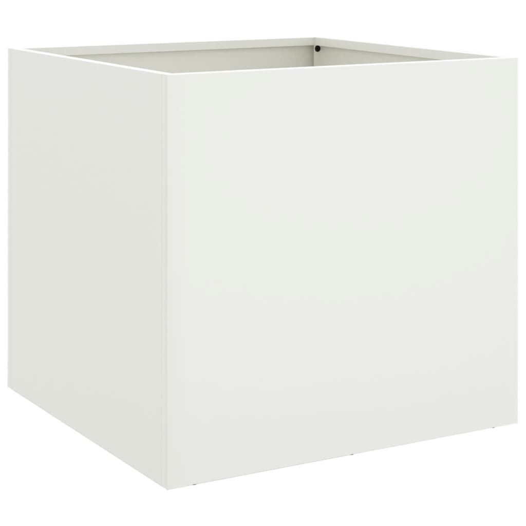 vidaXL Ζαρντινιέρες 2 τεμ. Λευκές 49x47x46εκ. από Χάλυβα