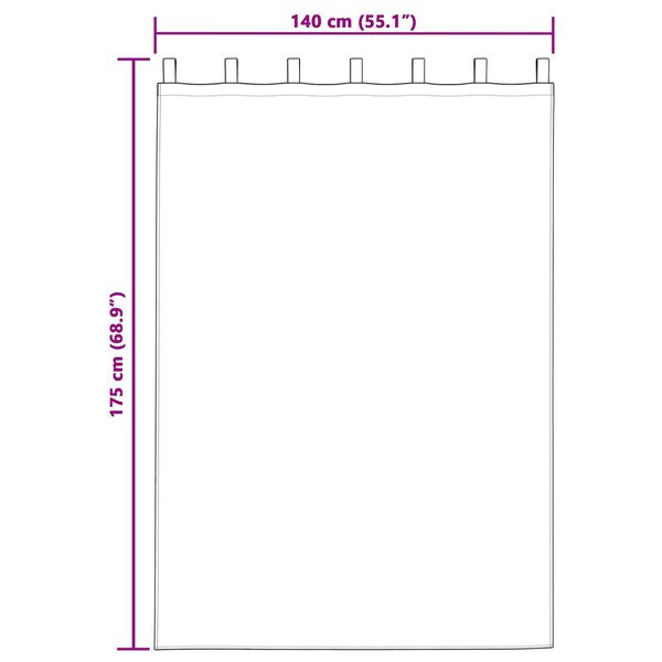 vidaXL Κουρτίνες με κουρτίνες 2 pcs Κρεμ 140 x 175 εκ. Πολυεστέρας