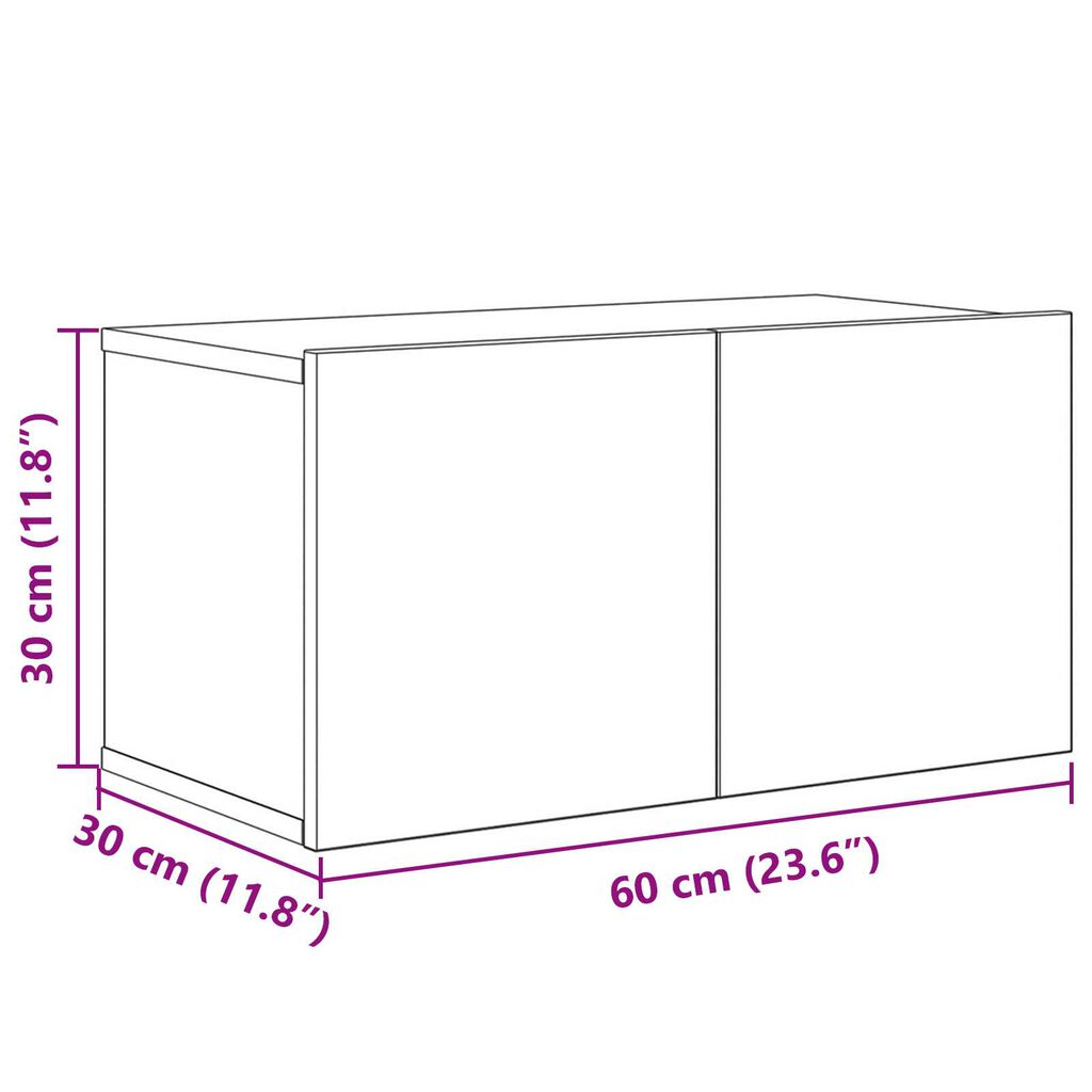 vidaXL Σετ TV Άλλο με αποθήκευση με πόρτα 4 pcs Παλιό ξύλο 60 x 30 x 30 cm