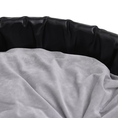 vidaXL Κρεβάτι Σκύλου Μαύρο/Γκρι 69 x 59 x 19 εκ. Βελουτέ/Συνθ. Δέρμα
