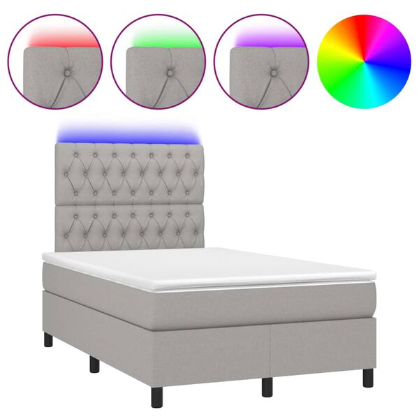 vidaXL &Kappa;&rho;&epsilon;&beta;ά&tau;&iota; Boxspring &mu;&epsilon; &Sigma;&tau;&rho;ώ&mu;&alpha; & LED &Alpha;&nu;.&Gamma;&kappa;&rho;&iota; 120x200 &epsilon;&kappa; &Upsilon;&phi;&alpha;&sigma;&mu;ά&tau;&iota;&nu;&omicron;