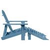 vidaXL Καρέκλα Adirondack με Υποπόδιο Μπλε από Ξύλο Ελάτης