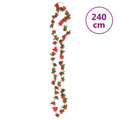 vidaXL Γιρλάντες Λουλουδιών Τεχνητές 6 τεμ. Κόκκινο 240 εκ.