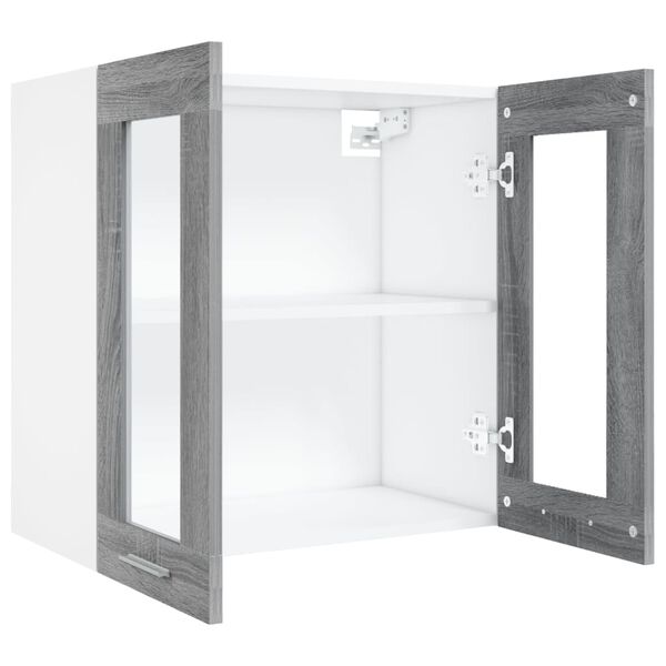 vidaXL Κρεμαστό Ντουλάπι Lyon Γυάλινο Γκρι Sonoma 60x31x60εκ.