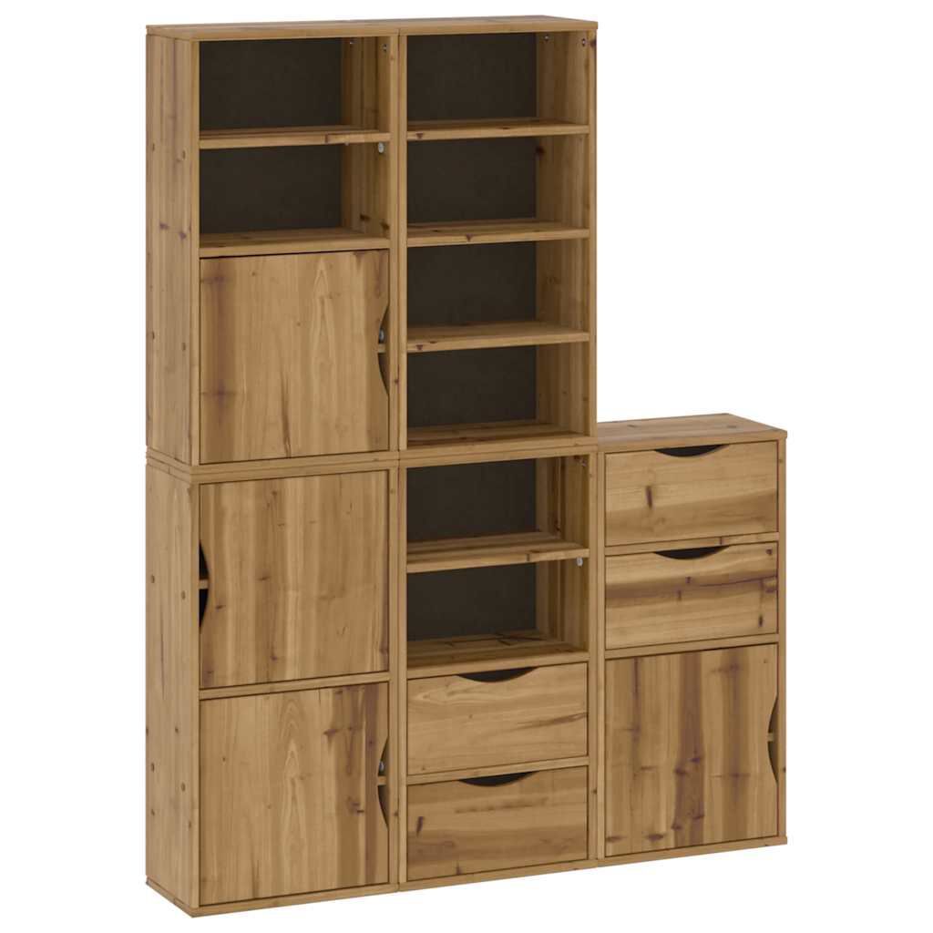 vidaXL Πλαϊνά ντουλάπια 5 τεμ. ODDA 40x24x79 εκ. από Μασίφ Ξύλο Πεύκου