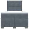 vidaXL Κρεβάτι Boxspring με Στρώμα Σκούρο Γκρι 120x200 εκ. Βελούδινο
