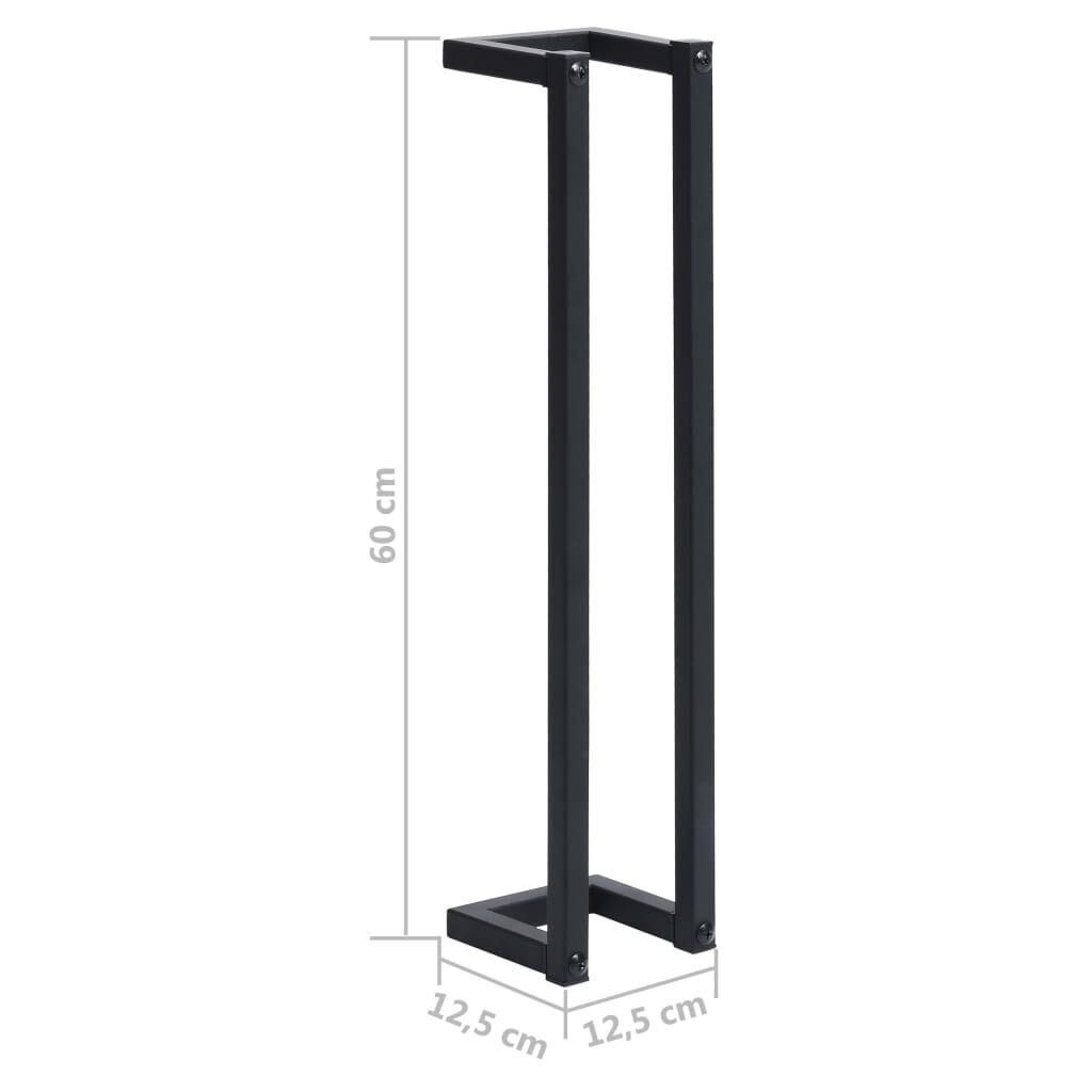 vidaXL Βάση για Πετσέτες Επιτοίχια Μαύρη 12,5x12,5x60 εκ. Σιδερένια